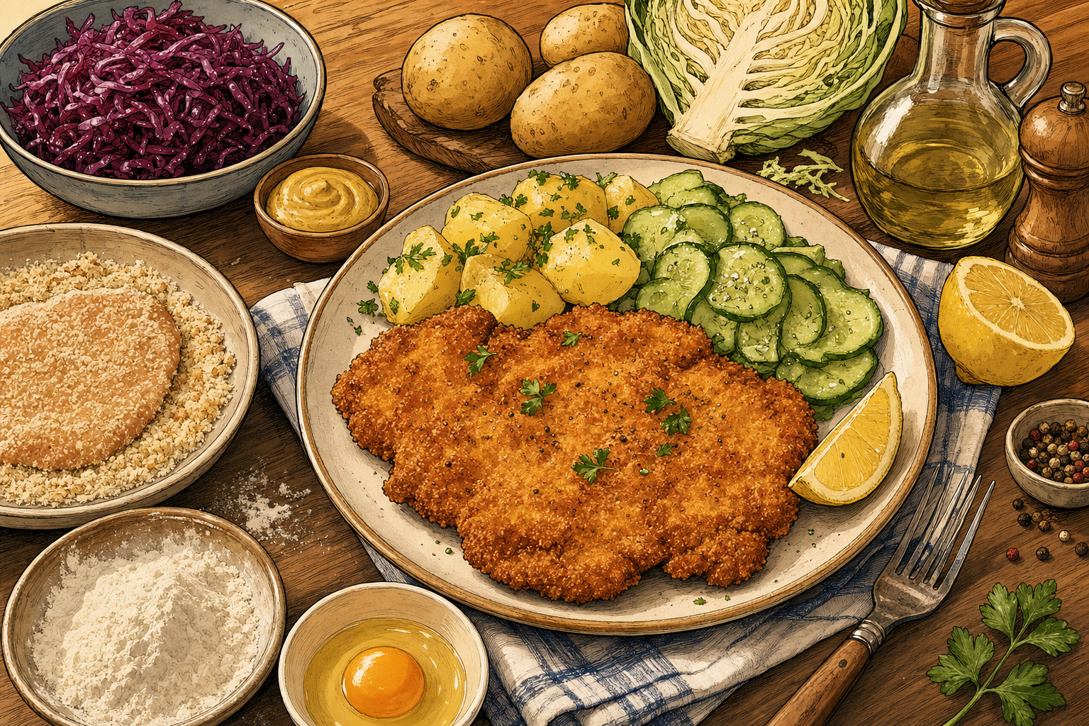 Germany food culture illustration