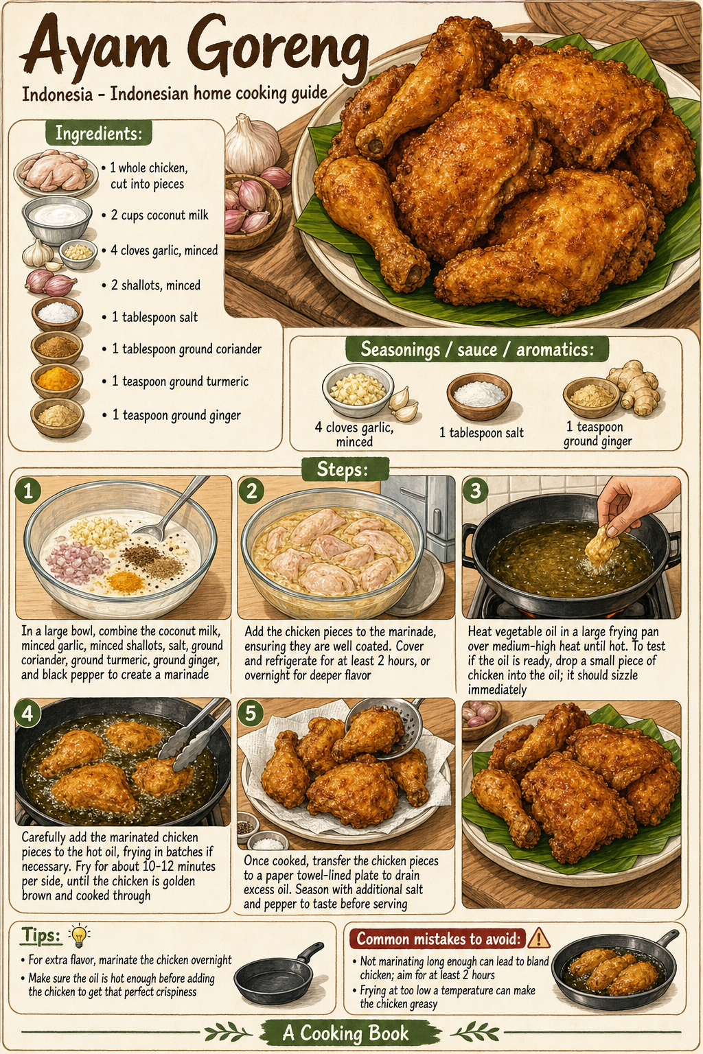 Ayam Goreng illustrated step-by-step cooking guide