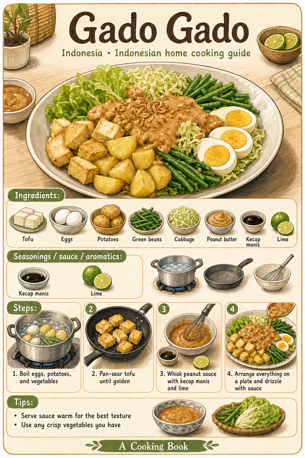 Gado Gado illustrated step-by-step cooking guide