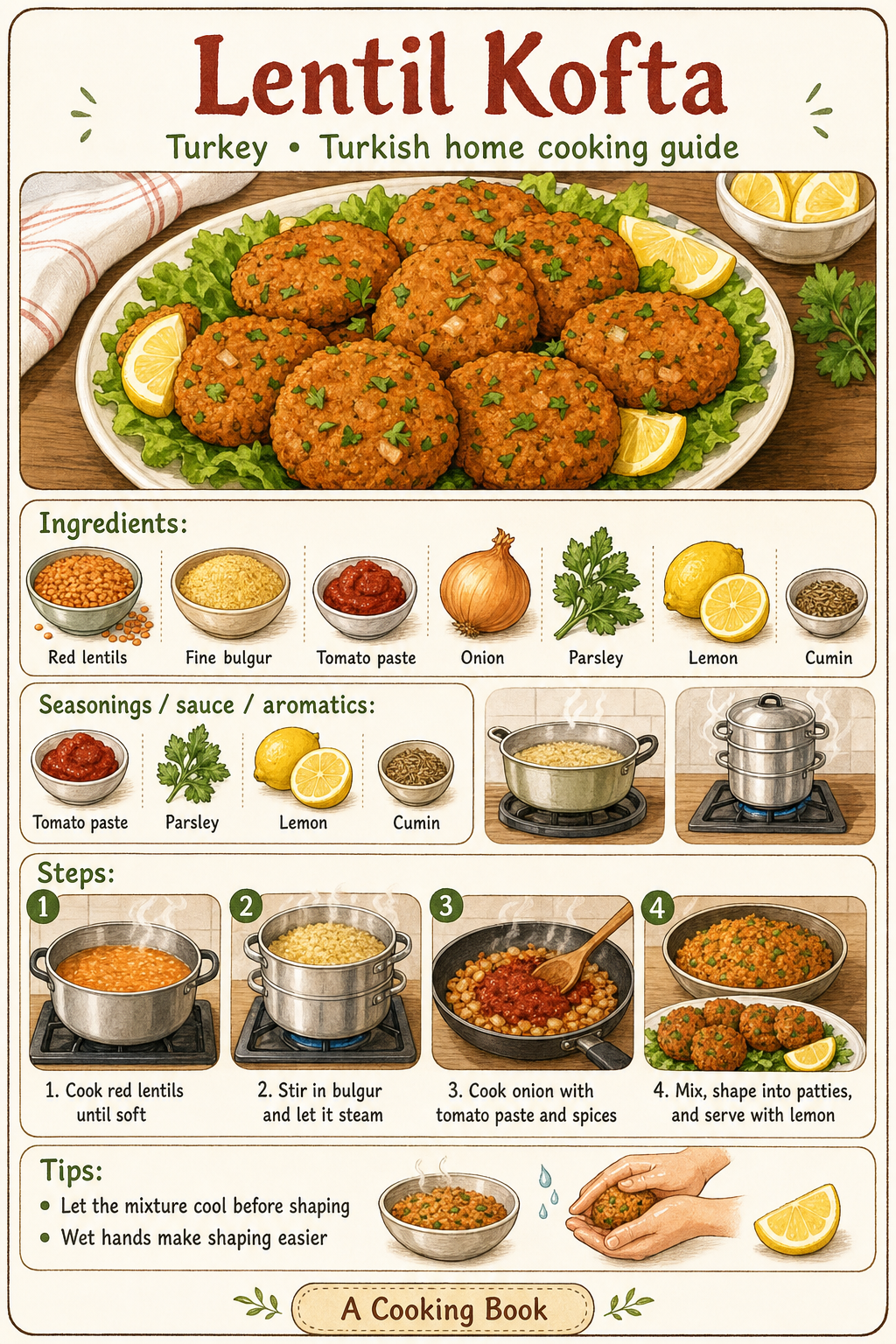 Lentil Kofta illustrated step-by-step cooking guide