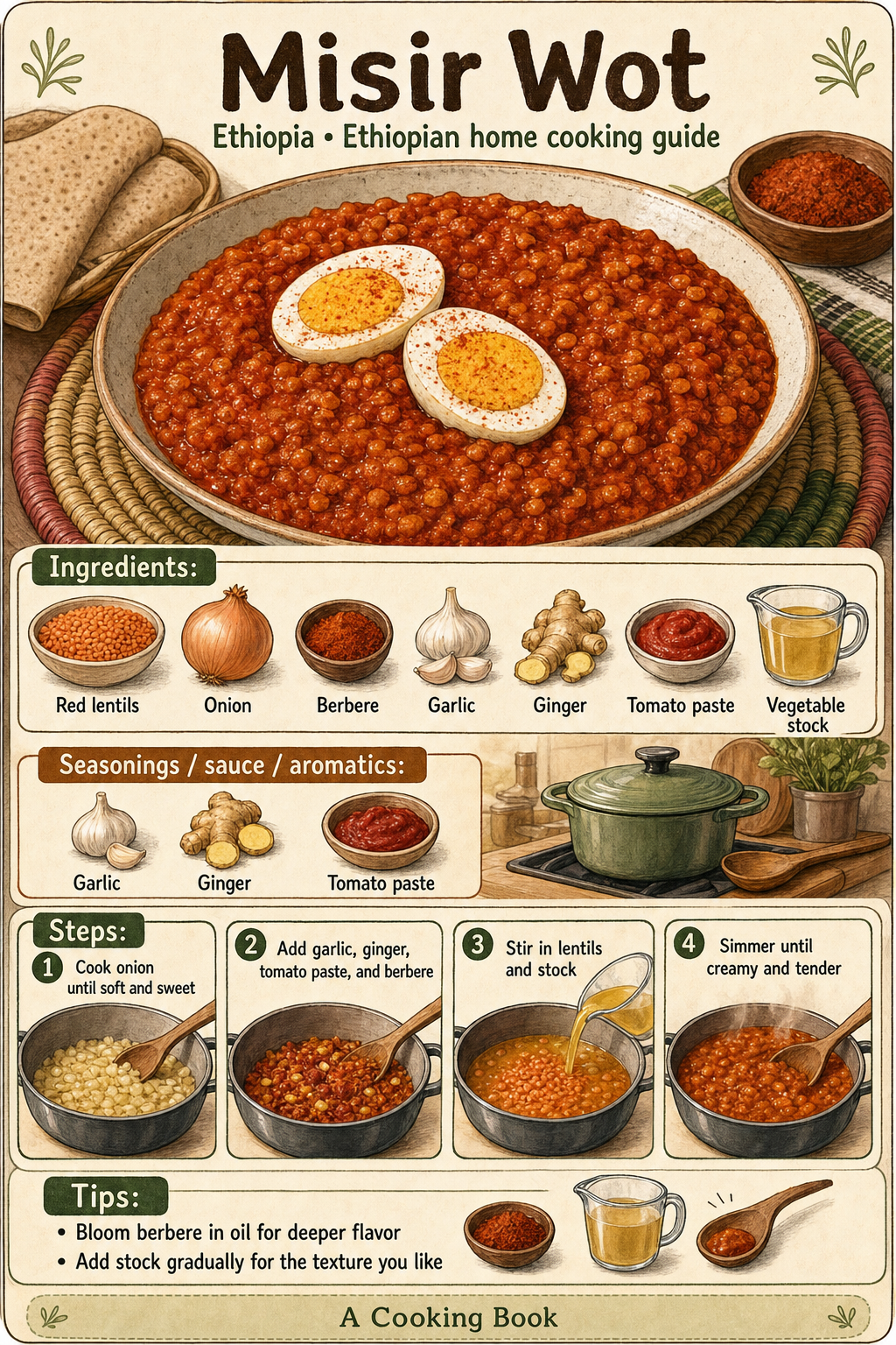 Misir Wot illustrated step-by-step cooking guide