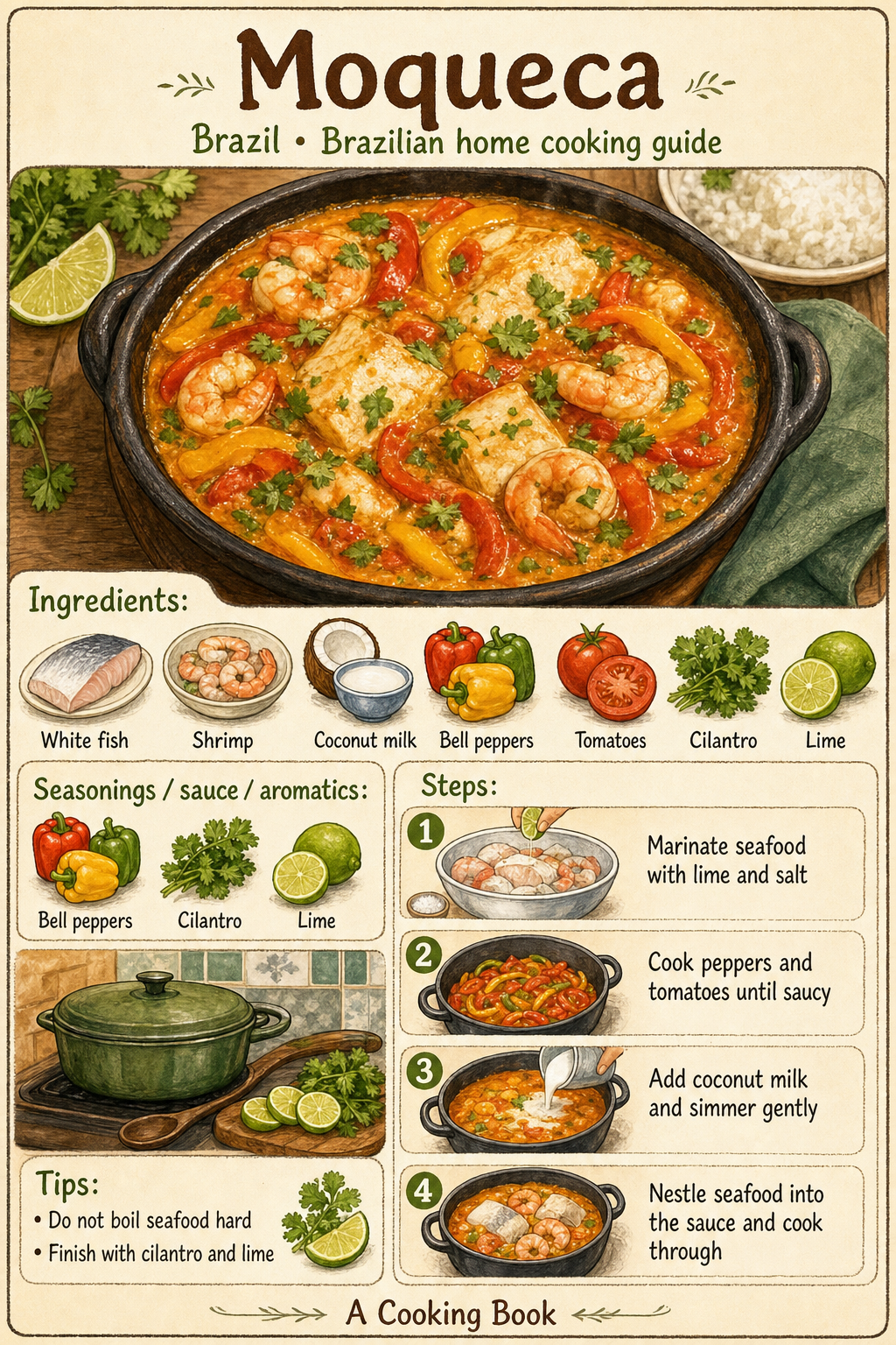 Moqueca illustrated step-by-step cooking guide