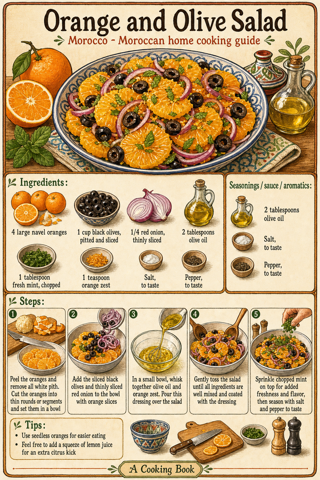 Orange and Olive Salad illustrated step-by-step cooking guide