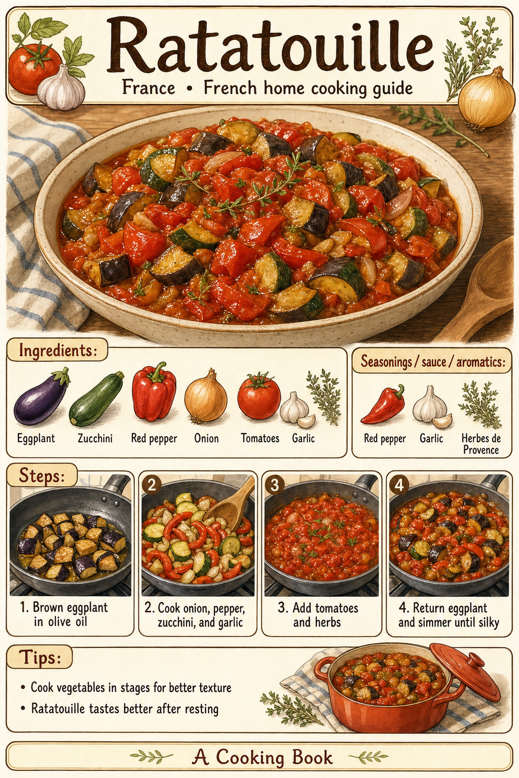 Ratatouille illustrated step-by-step cooking guide