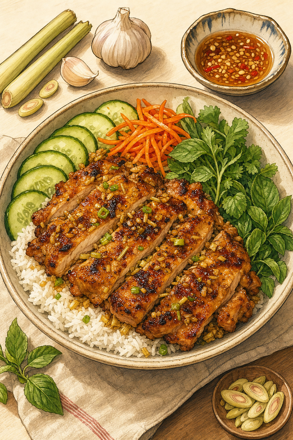 Lemongrass Chicken Rice Bowl