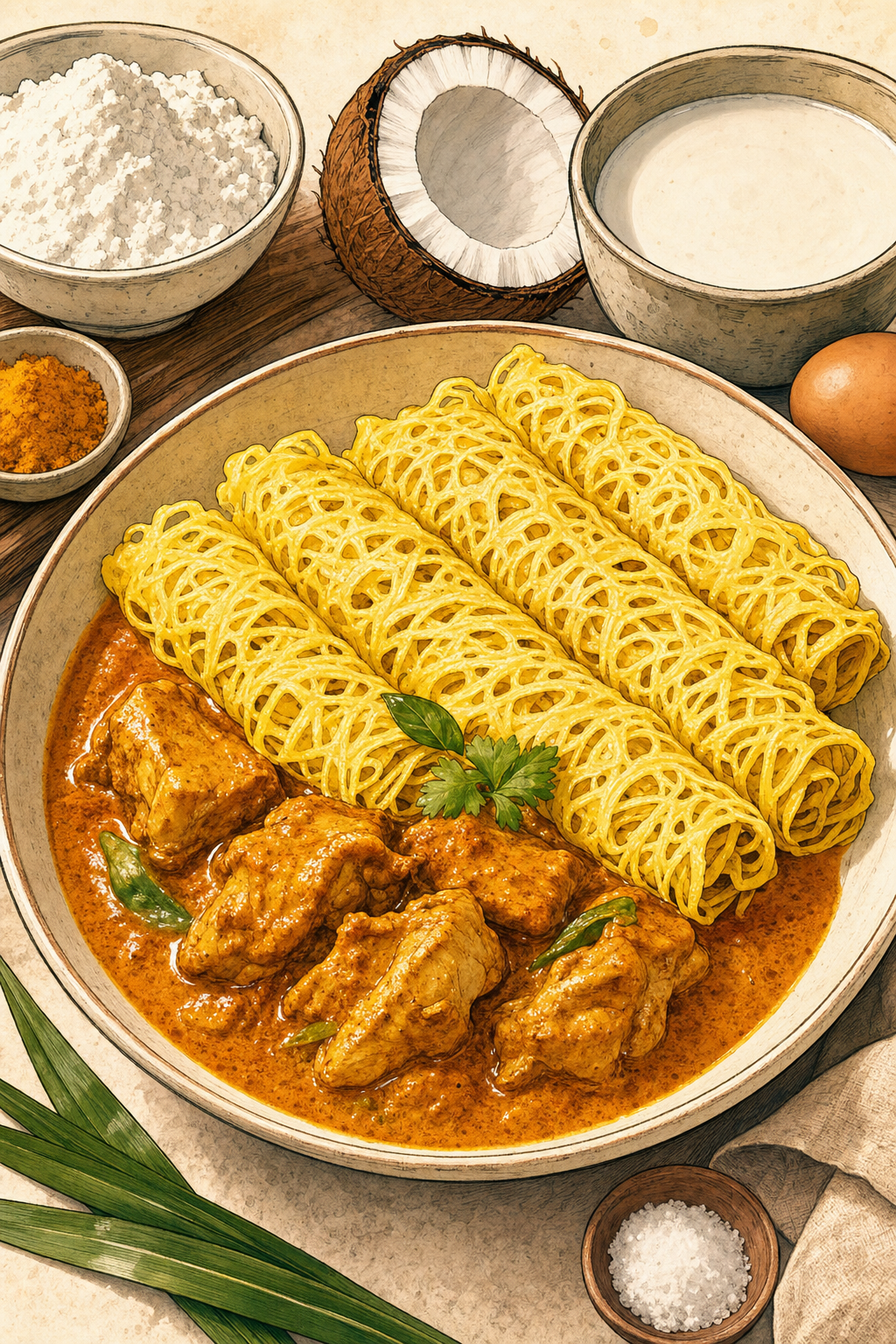 Roti Jala with Curry