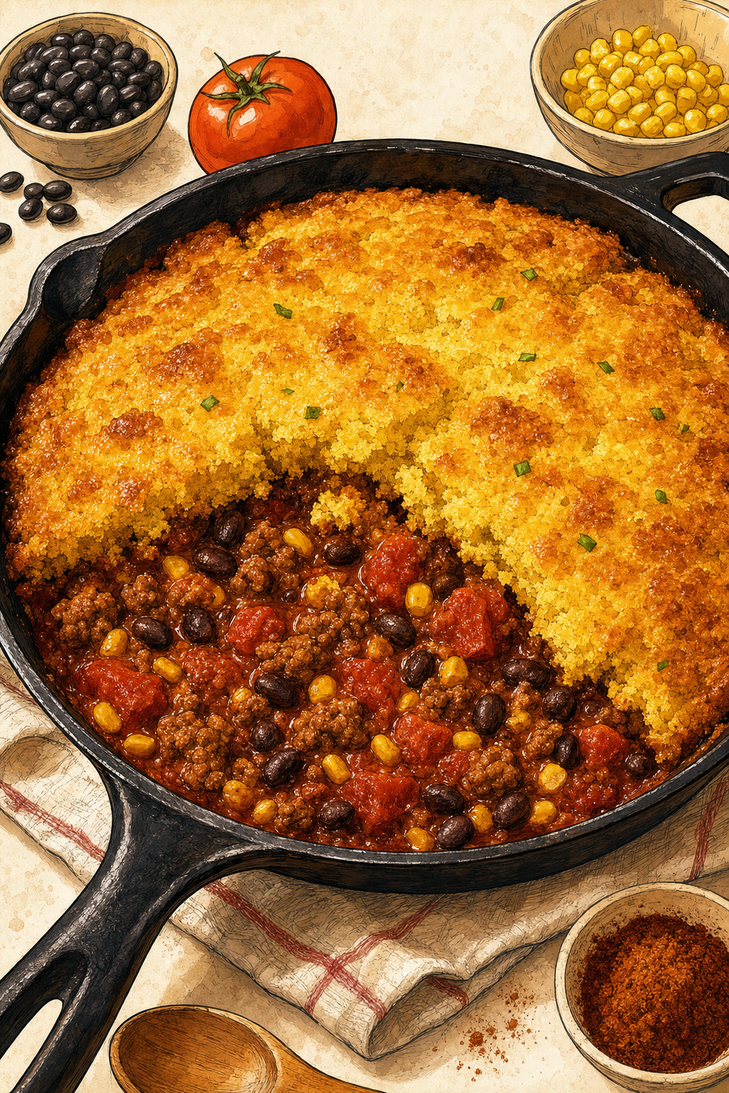 Skillet Cornbread Chili