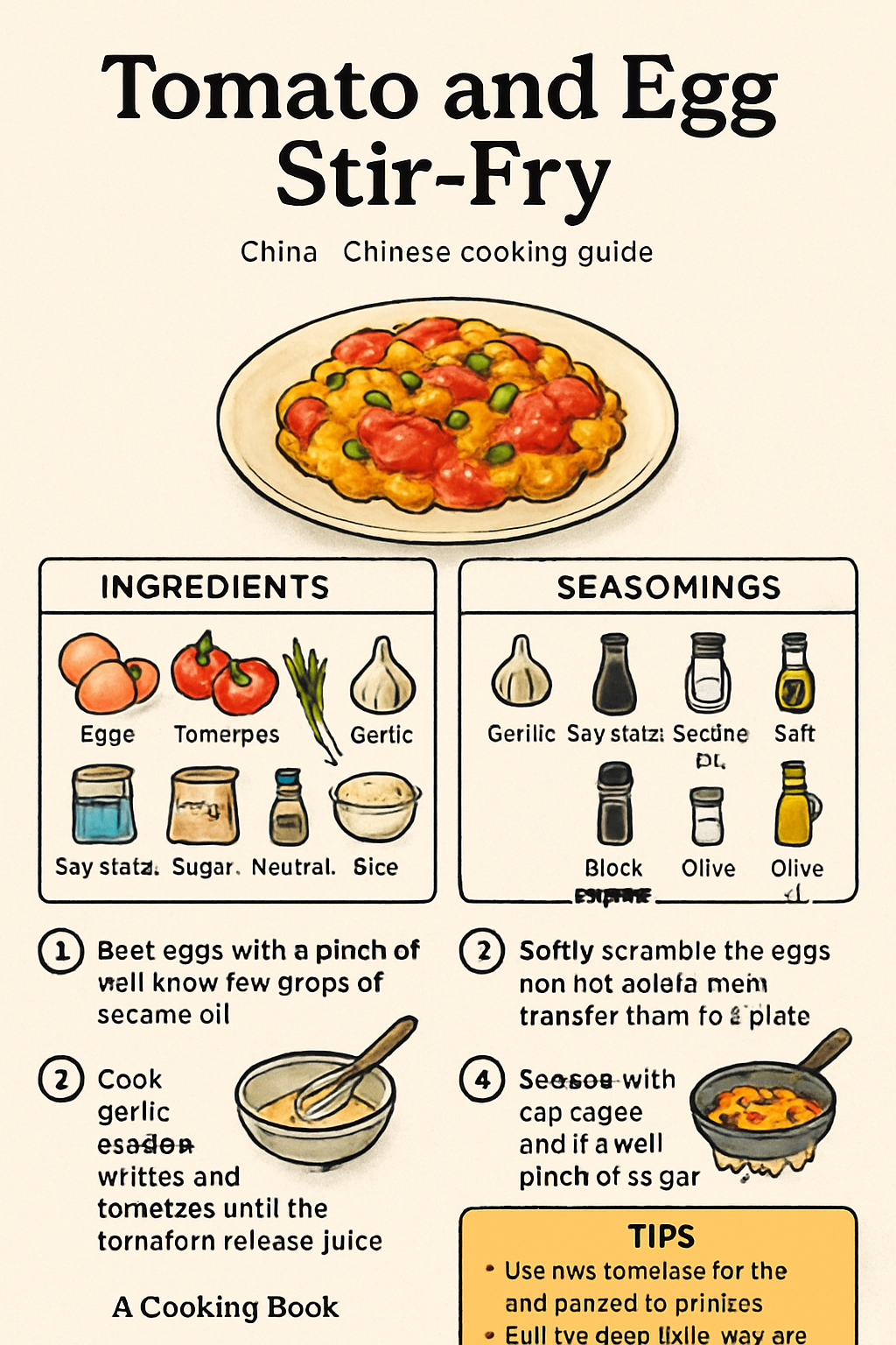 Tomato and Egg Stir-Fry illustrated recipe card